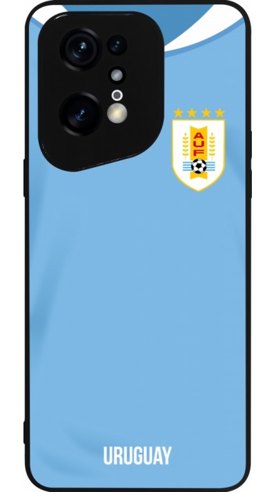 Coque OPPO Find X5 Pro - Silicone rigide noir Maillot de football Uruguay 2022 personnalisable