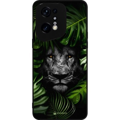 Coque OPPO Find X5 Pro - Silicone rigide noir Forest Lion