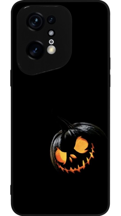 Coque OPPO Find X5 Pro - Silicone rigide noir Halloween 2023 discreet pumpkin