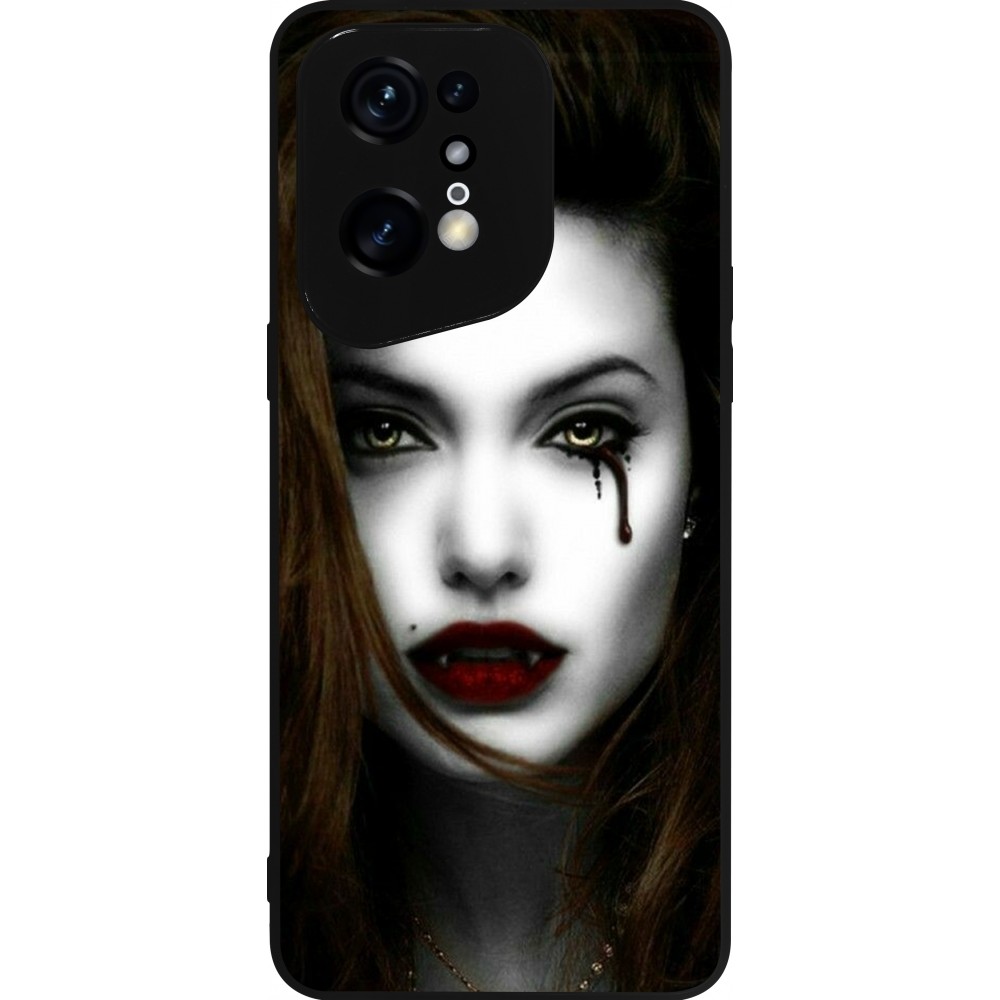 Coque OPPO Find X5 Pro - Silicone rigide noir Halloween 2023 gothic vampire