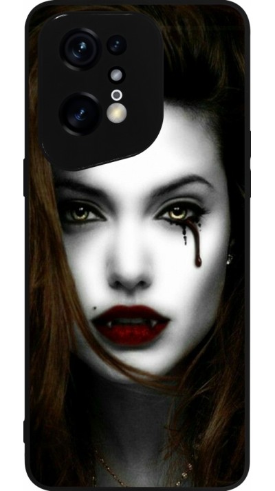 Coque OPPO Find X5 Pro - Silicone rigide noir Halloween 2023 gothic vampire