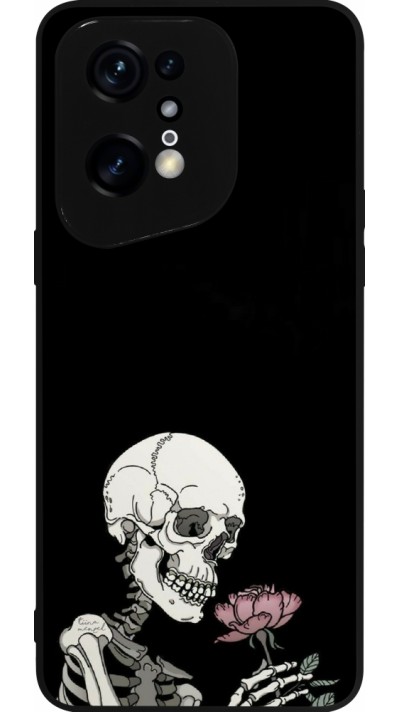 Coque OPPO Find X5 Pro - Silicone rigide noir Halloween 2023 rose and skeleton