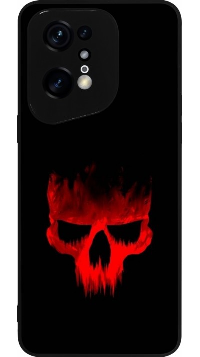 Coque OPPO Find X5 Pro - Silicone rigide noir Halloween 2023 scary skull