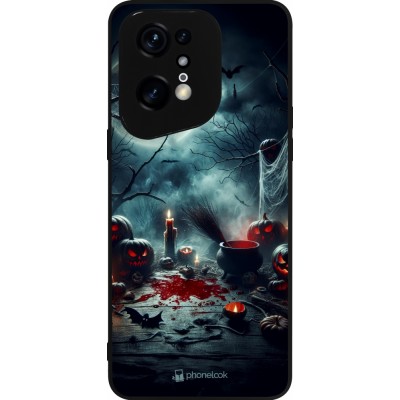 Coque OPPO Find X5 Pro - Silicone rigide noir Halloween 2024 Dark Moon