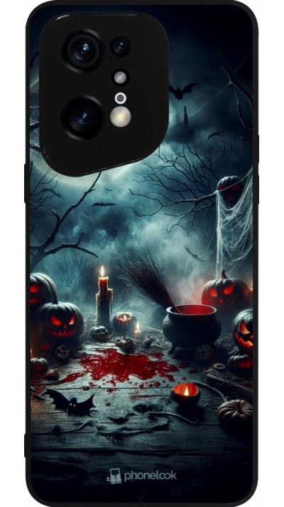 Coque OPPO Find X5 Pro - Silicone rigide noir Halloween 2024 Dark Moon