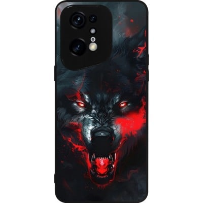 Coque OPPO Find X5 Pro - Silicone rigide noir Halloween 2024 mad werewolf