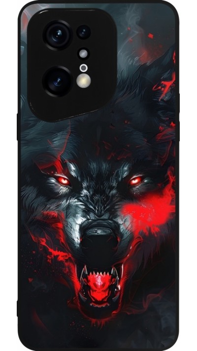 Coque OPPO Find X5 Pro - Silicone rigide noir Halloween 2024 mad werewolf