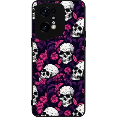 Coque OPPO Find X5 Pro - Silicone rigide noir Halloween 2024 romantic skulls