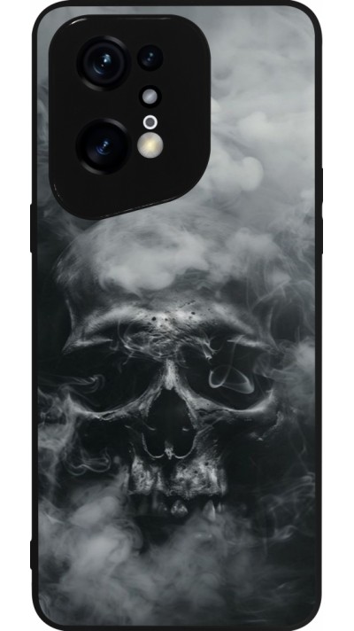 Coque OPPO Find X5 Pro - Silicone rigide noir Halloween 2024 smoky skull