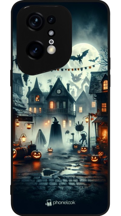 Coque OPPO Find X5 Pro - Silicone rigide noir Halloween Spookville