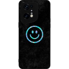 Coque OPPO Find X5 Pro - Silicone rigide noir Happy smiely irisé