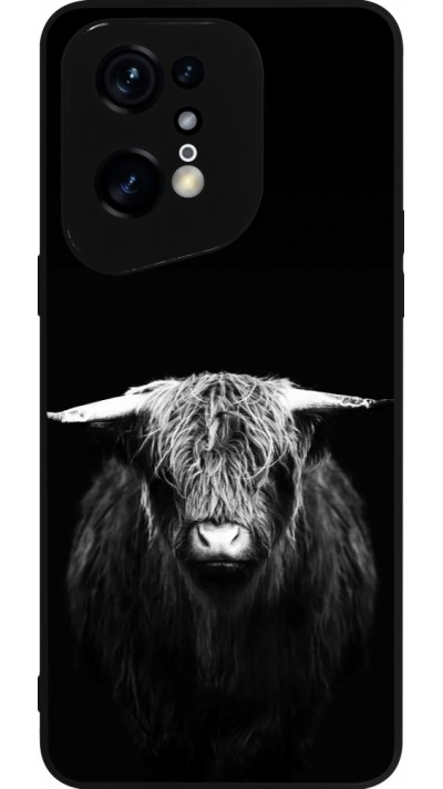 Coque OPPO Find X5 Pro - Silicone rigide noir Highland calf black