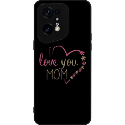 Coque OPPO Find X5 Pro - Silicone rigide noir I love you Mom