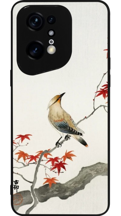 Coque OPPO Find X5 Pro - Silicone rigide noir Japanese Bird