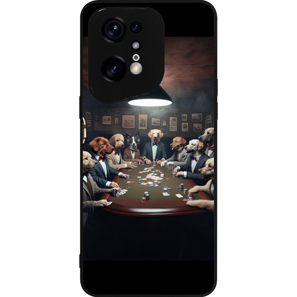 Coque OPPO Find X5 Pro - Silicone rigide noir Les pokerdogs