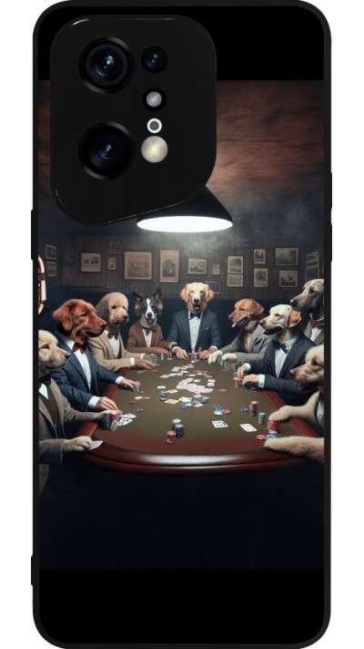 Coque OPPO Find X5 Pro - Silicone rigide noir Les pokerdogs