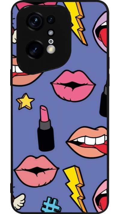 Coque OPPO Find X5 Pro - Silicone rigide noir Lips and lipgloss