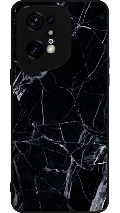 Coque OPPO Find X5 Pro - Silicone rigide noir Marble Black 01