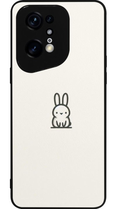 Coque OPPO Find X5 Pro - Silicone rigide noir Minimal bunny cutie