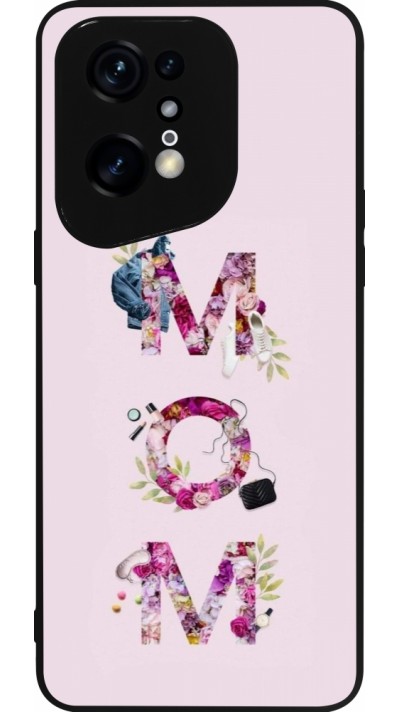 Coque OPPO Find X5 Pro - Silicone rigide noir Mom 2024 girly mom