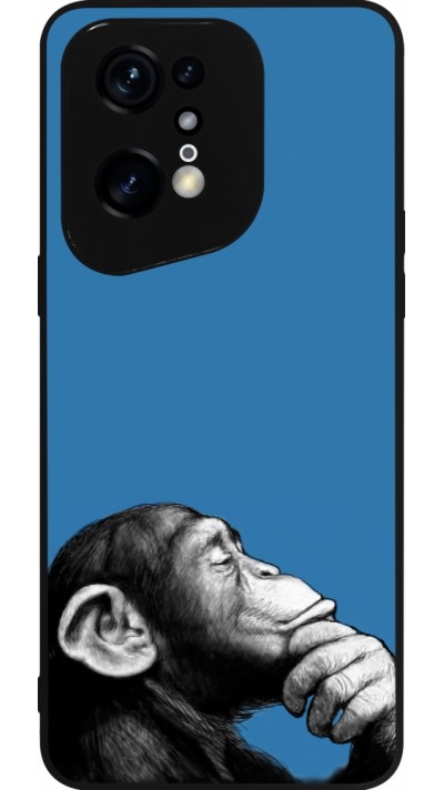 Coque OPPO Find X5 Pro - Silicone rigide noir Monkey Pop Art