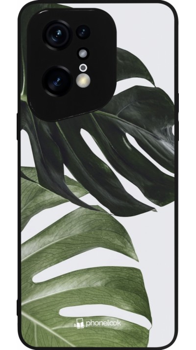 Coque OPPO Find X5 Pro - Silicone rigide noir Monstera Plant