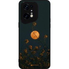 Coque OPPO Find X5 Pro - Silicone rigide noir Moon Flowers