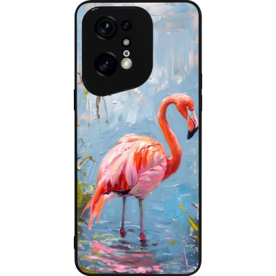 Coque OPPO Find X5 Pro - Silicone rigide noir Paint Flamingo