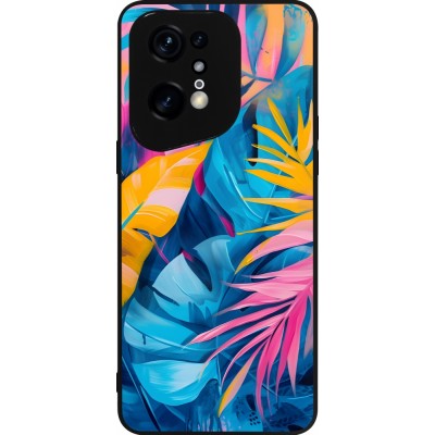 Coque OPPO Find X5 Pro - Silicone rigide noir Palms Blue