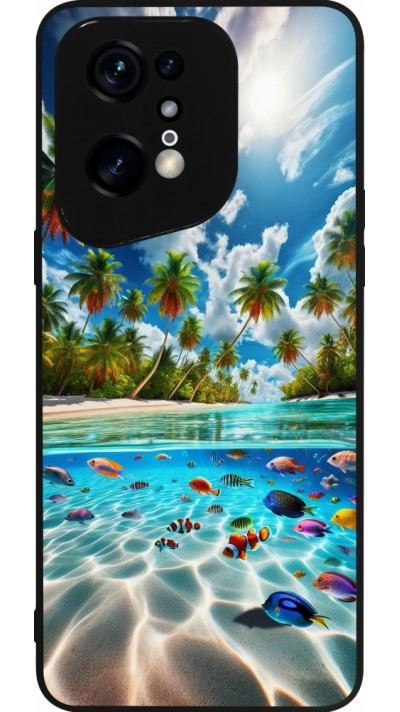 Coque OPPO Find X5 Pro - Silicone rigide noir Plage Paradis