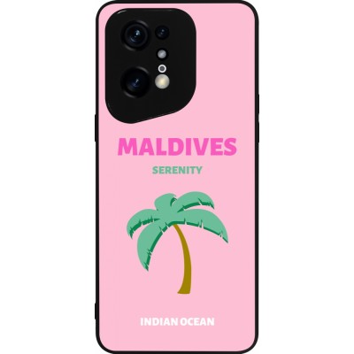 Coque OPPO Find X5 Pro - Silicone rigide noir Pop Summer Destination Maldives