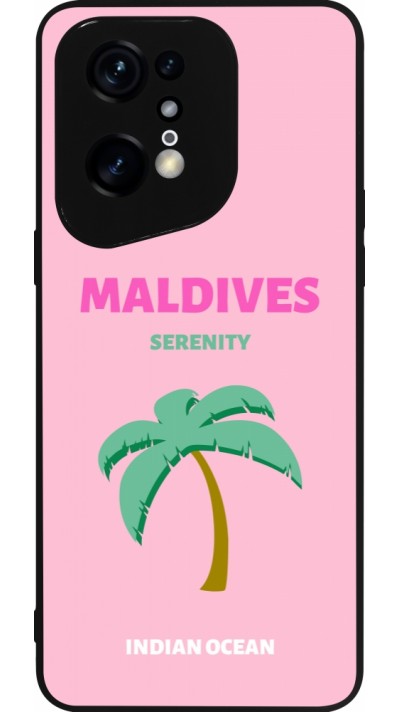 Coque OPPO Find X5 Pro - Silicone rigide noir Pop Summer Destination Maldives