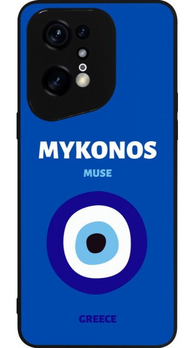 Coque OPPO Find X5 Pro - Silicone rigide noir Pop Summer Destination Mykonos