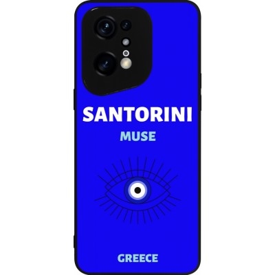 Coque OPPO Find X5 Pro - Silicone rigide noir Pop Summer Destination Santorini