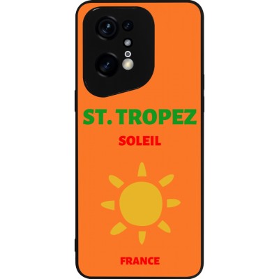 Coque OPPO Find X5 Pro - Silicone rigide noir Pop Summer Destination St-Tropez