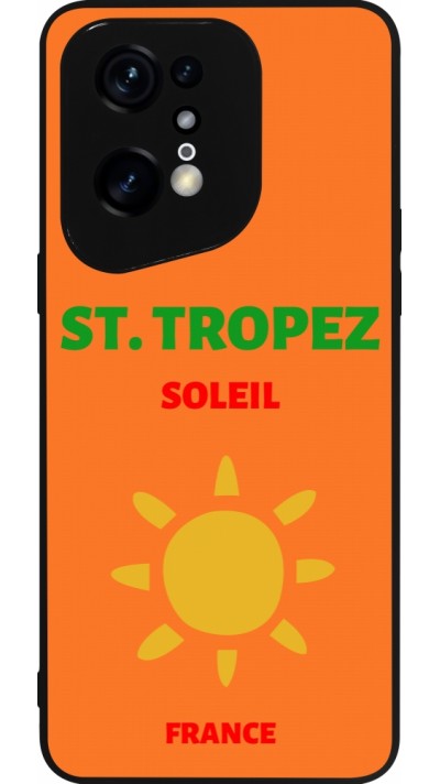 Coque OPPO Find X5 Pro - Silicone rigide noir Pop Summer Destination St-Tropez