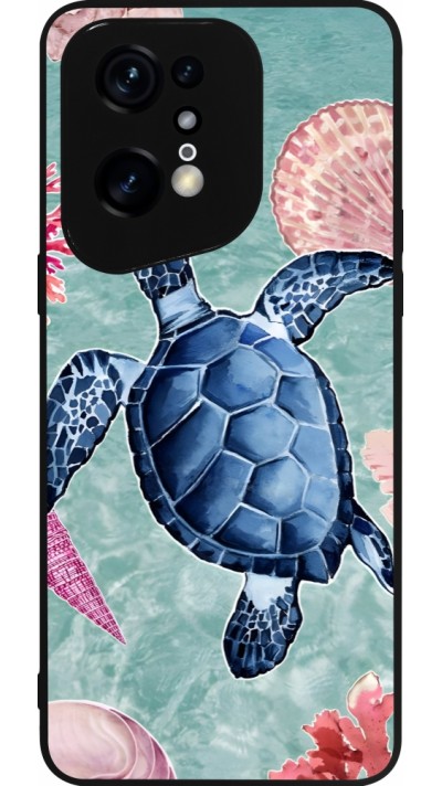 Coque OPPO Find X5 Pro - Silicone rigide noir Preppy Turtle