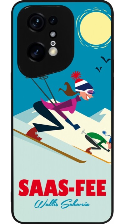 Coque OPPO Find X5 Pro - Silicone rigide noir Saas-Fee Ski Downhill