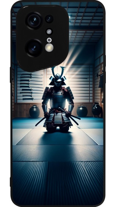 Coque OPPO Find X5 Pro - Silicone rigide noir Samouraï en prière