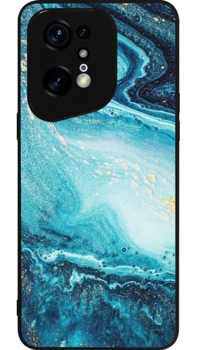 Coque OPPO Find X5 Pro - Silicone rigide noir Sea Foam Blue