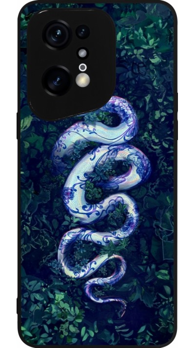 Coque OPPO Find X5 Pro - Silicone rigide noir Serpent Blue Anaconda