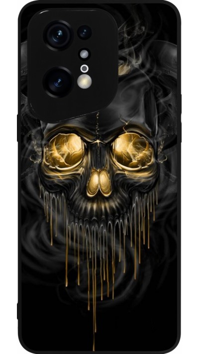 Coque OPPO Find X5 Pro - Silicone rigide noir Skull 02