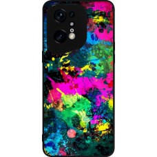 Coque OPPO Find X5 Pro - Silicone rigide noir Splash paint