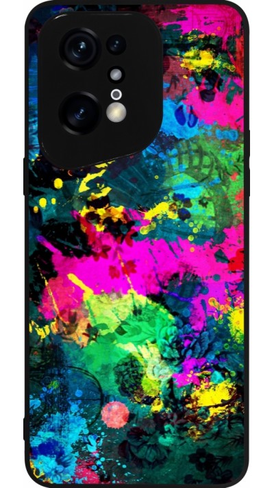 Coque OPPO Find X5 Pro - Silicone rigide noir Splash paint