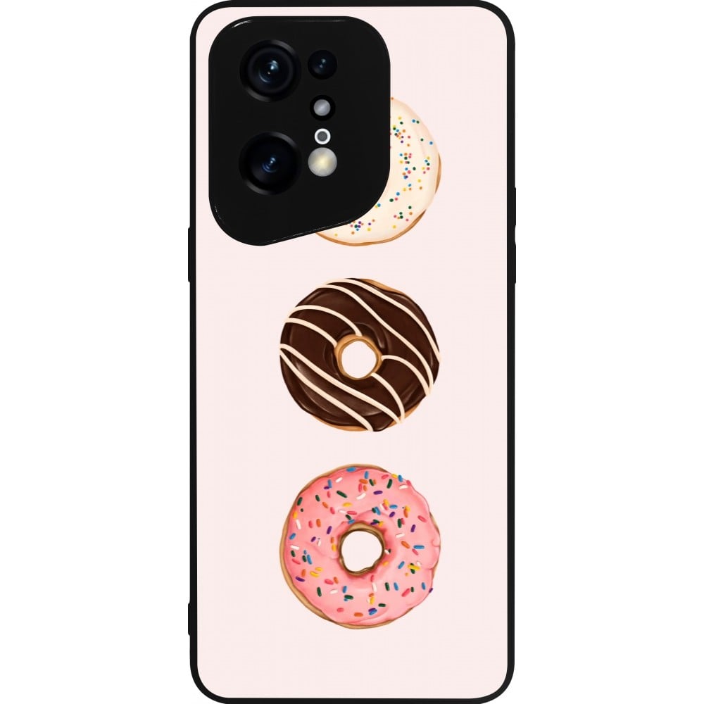 Coque OPPO Find X5 Pro - Silicone rigide noir Spring 23 donuts