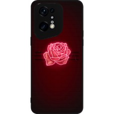 Coque OPPO Find X5 Pro - Silicone rigide noir Spring 23 neon rose