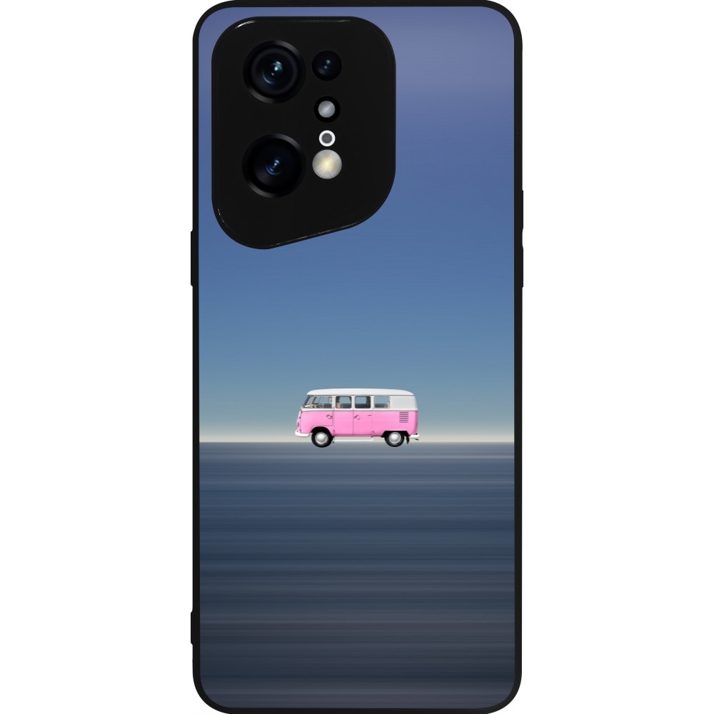 Coque OPPO Find X5 Pro - Silicone rigide noir Spring 23 pink bus