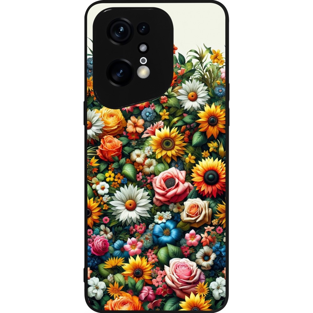 Coque OPPO Find X5 Pro - Silicone rigide noir Summer Floral Pattern