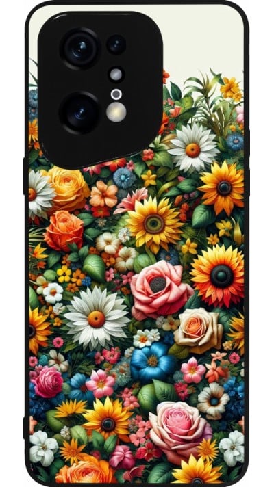 Coque OPPO Find X5 Pro - Silicone rigide noir Summer Floral Pattern