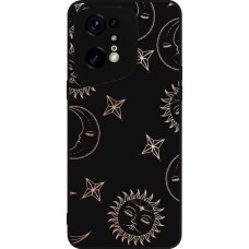 Coque OPPO Find X5 Pro - Silicone rigide noir Suns and Moons